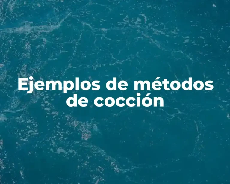 Ejemplos de métodos de cocción