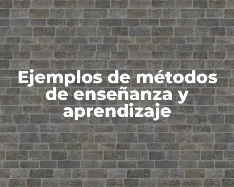 Ejemplos de métodos de enseñanza y aprendizaje