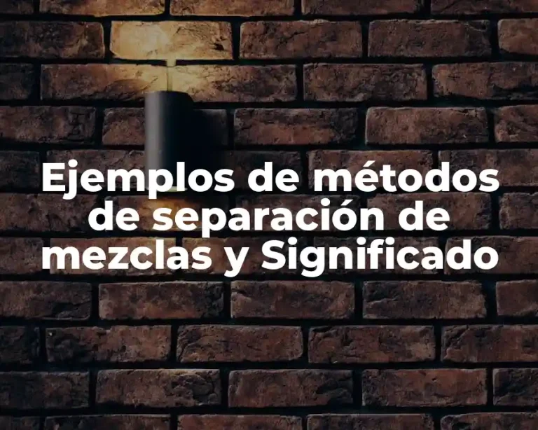 Ejemplos de métodos de separación de mezclas y Significado