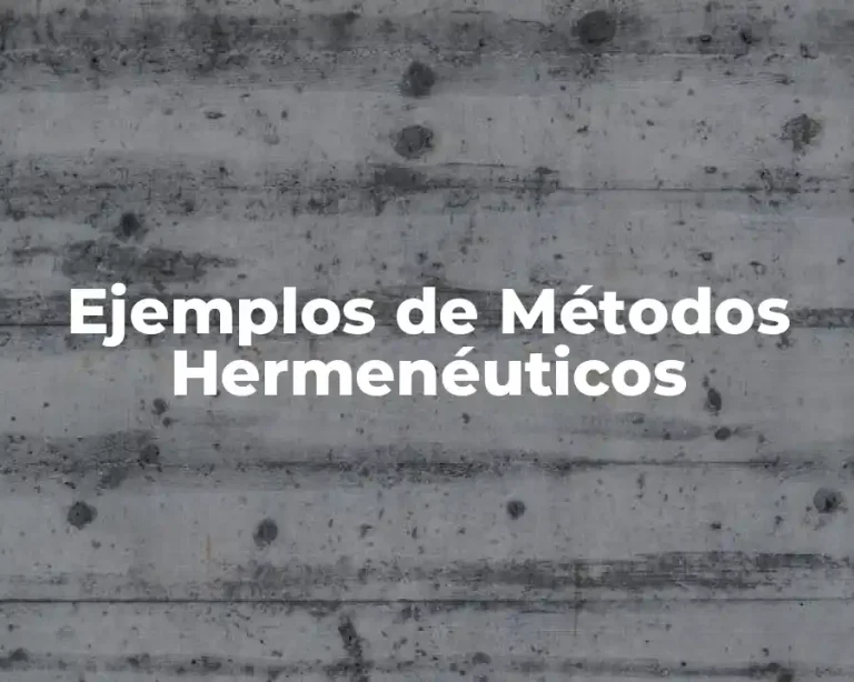 Ejemplos de Métodos Hermenéuticos