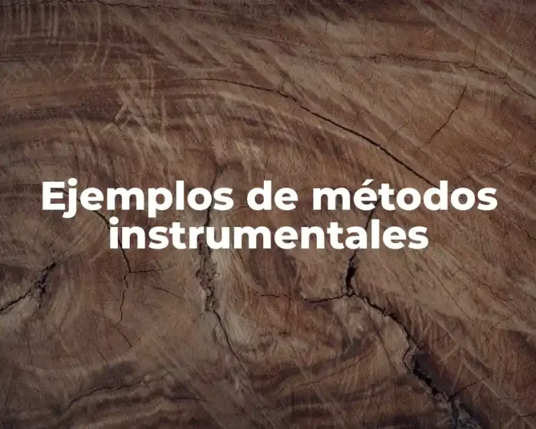 Ejemplos de métodos instrumentales