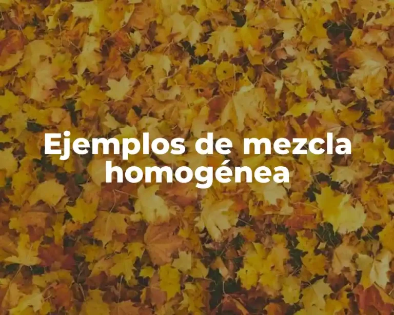 Ejemplos de mezcla homogénea