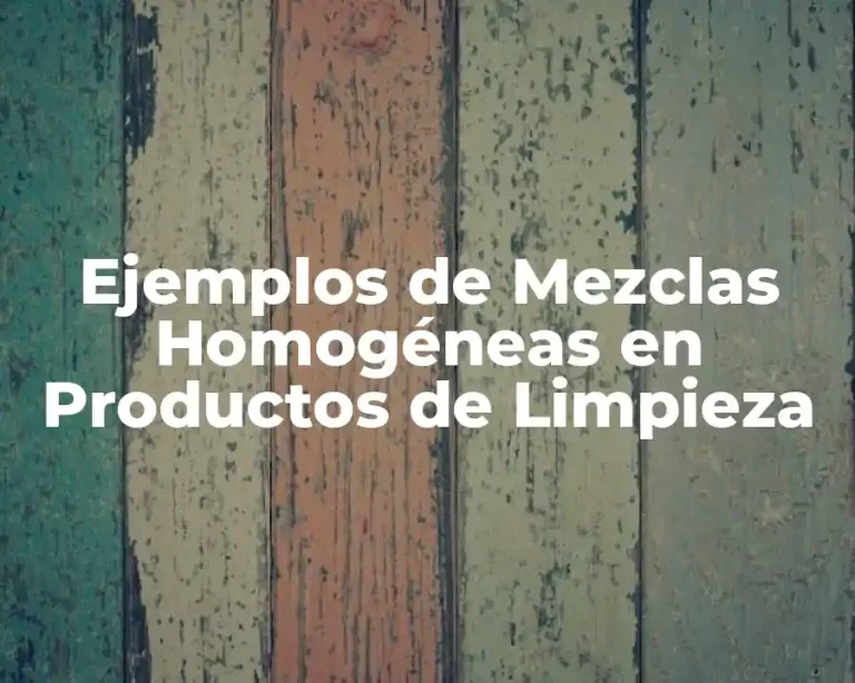 Ejemplos de Mezclas Homogéneas en Productos de Limpieza