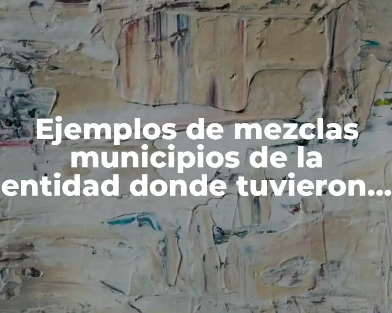 Ejemplos de mezclas municipios de la entidad donde tuvieron presencia