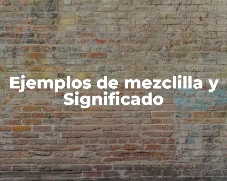 Ejemplos de mezclilla y Significado
