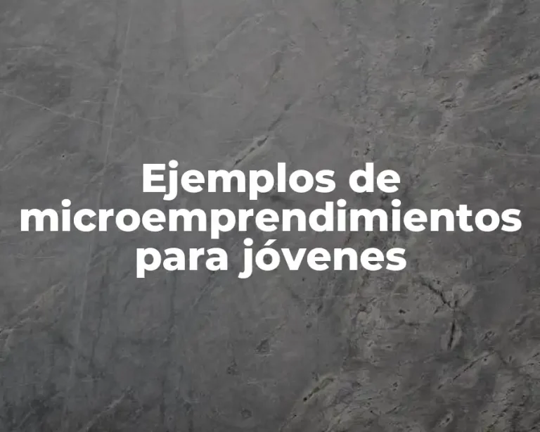 Ejemplos de microemprendimientos para jóvenes