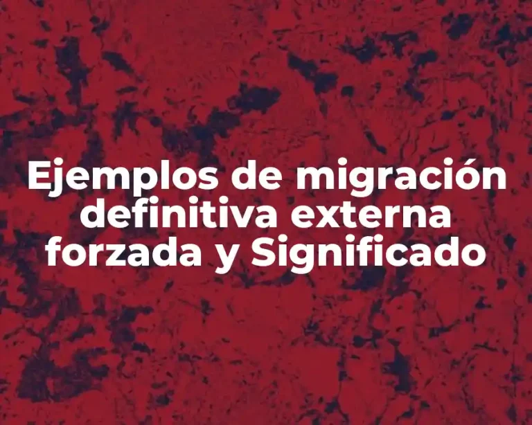 Ejemplos de migración definitiva externa forzada y Significado
