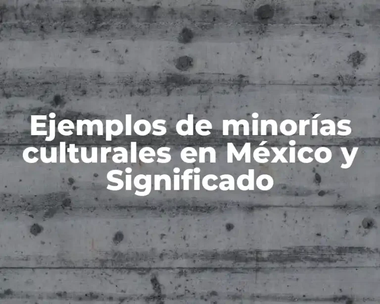 Ejemplos de minorías culturales en México y Significado