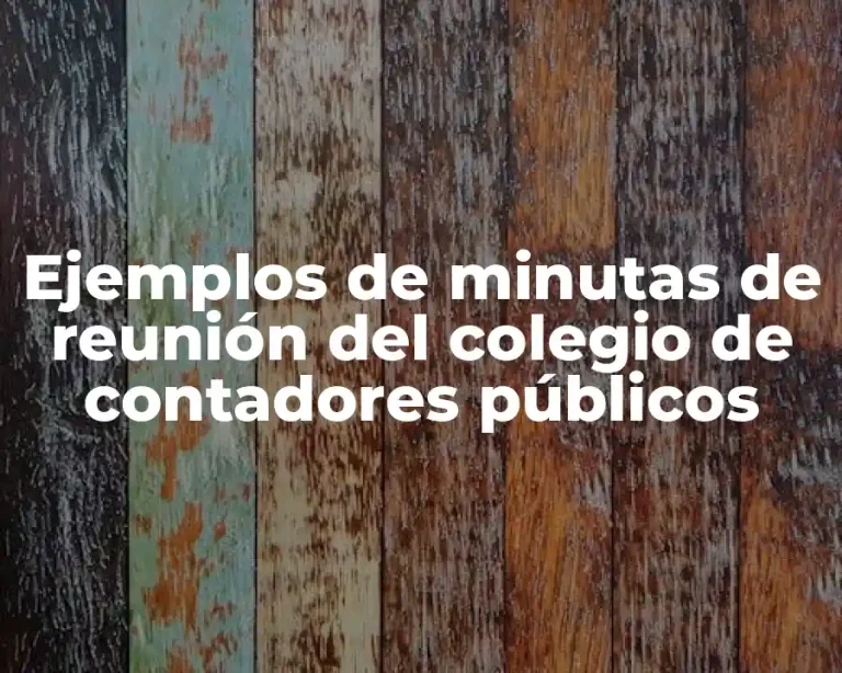 Ejemplos de minutas de reunión del colegio de contadores públicos