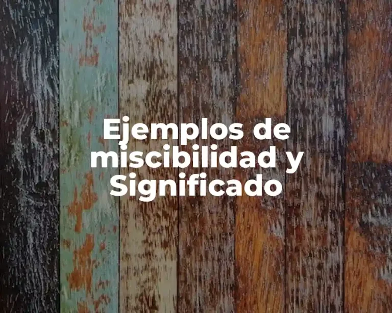 Ejemplos de miscibilidad y Significado