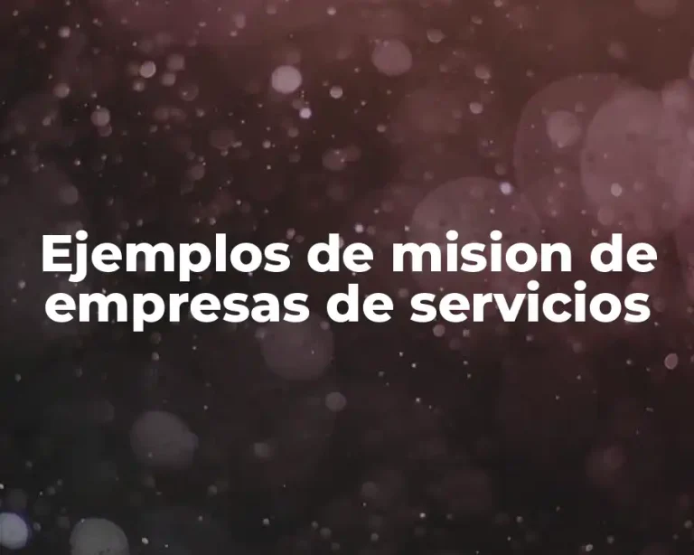 Ejemplos de mision de empresas de servicios