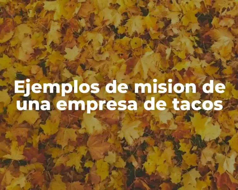 Ejemplos de mision de una empresa de tacos