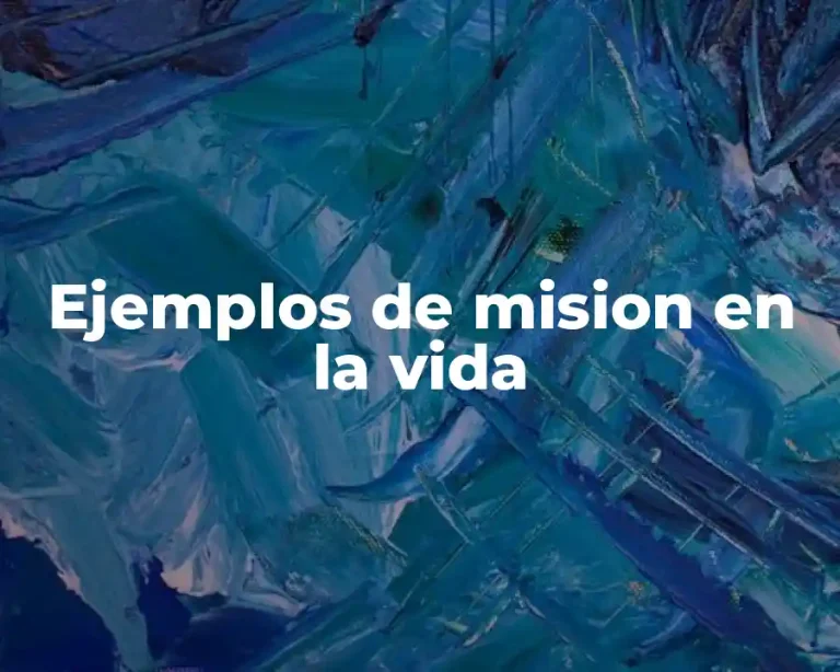 Ejemplos de mision en la vida