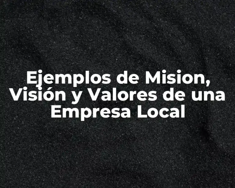 Ejemplos de Mision, Visión y Valores de una Empresa Local