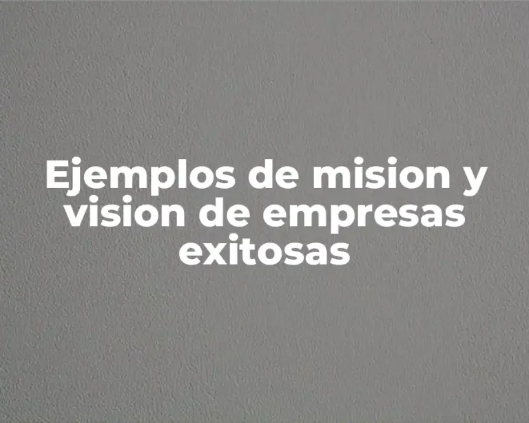 Ejemplos de mision y vision de empresas exitosas