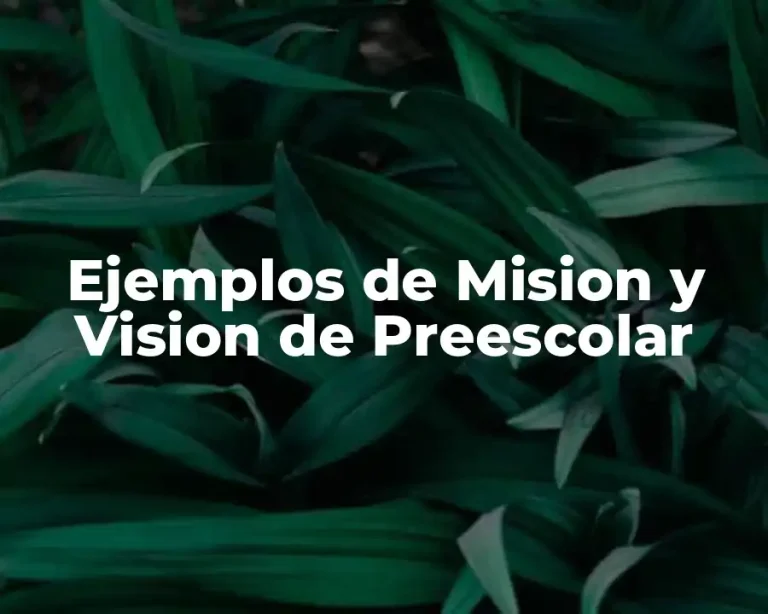 Ejemplos de Mision y Vision de Preescolar