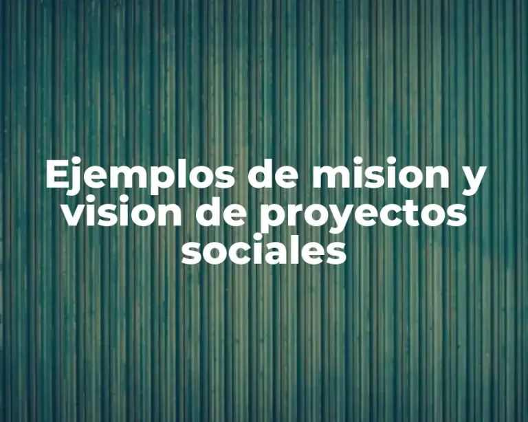 Ejemplos de mision y vision de proyectos sociales