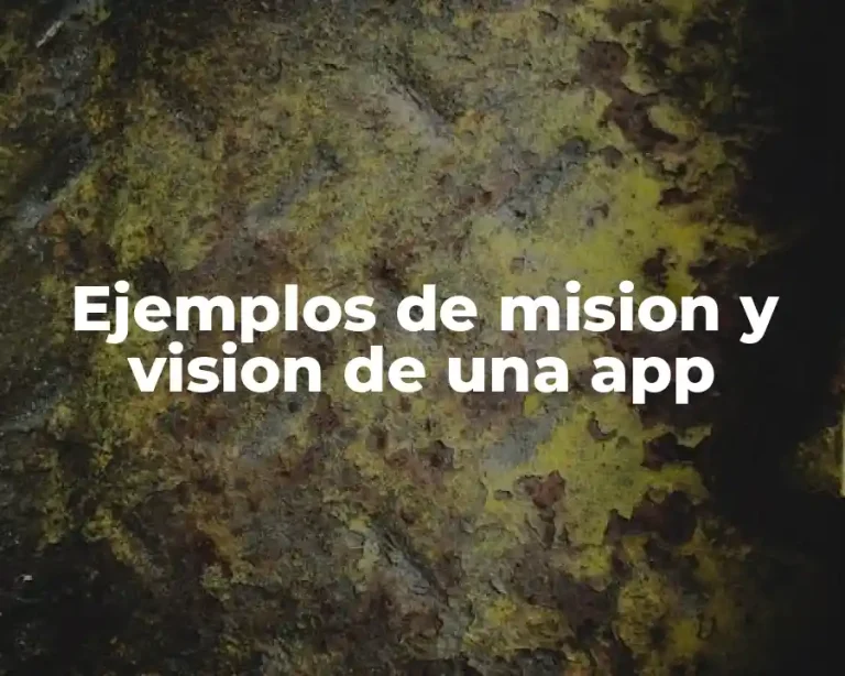 Ejemplos de mision y vision de una app