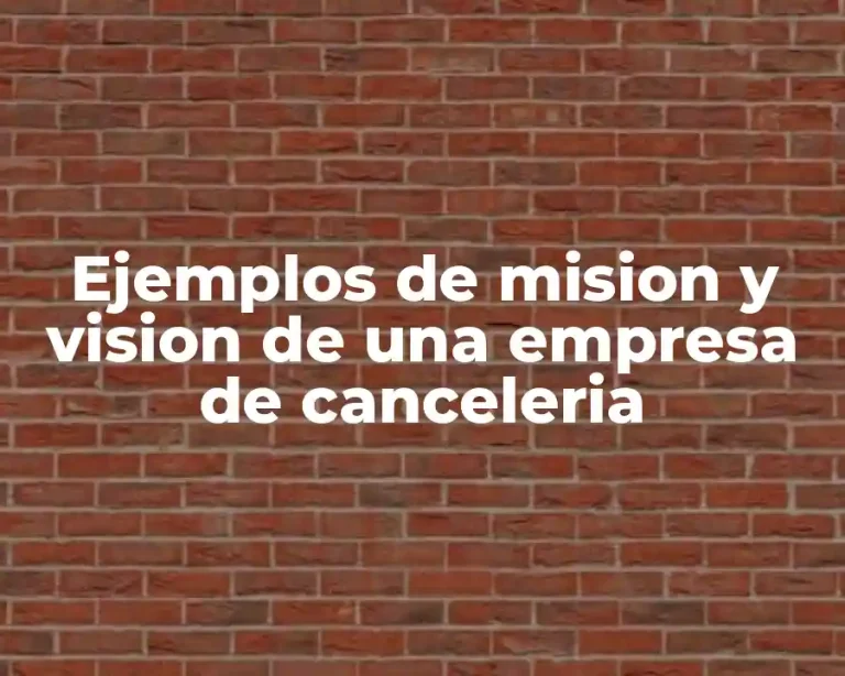 Ejemplos de mision y vision de una empresa de canceleria