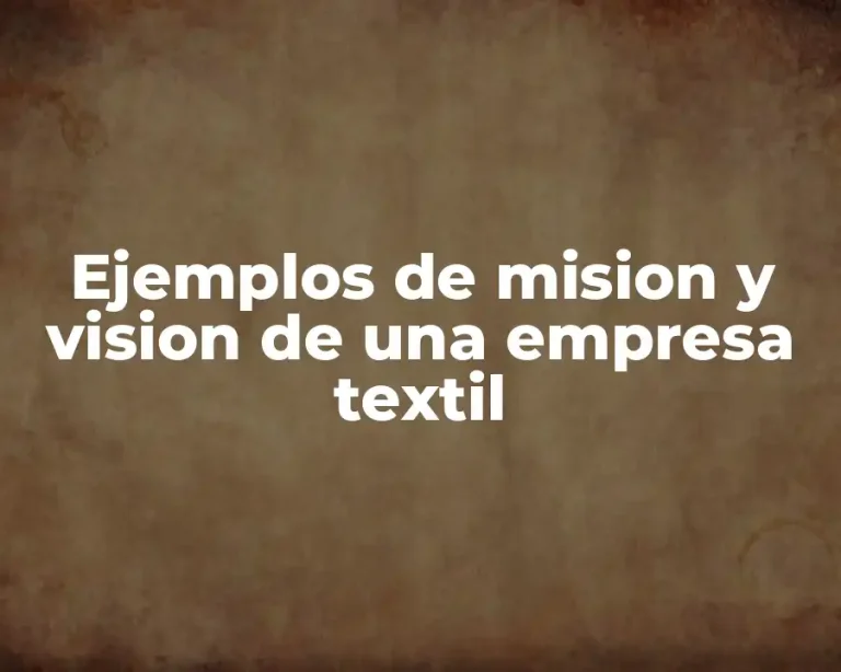 Ejemplos de mision y vision de una empresa textil