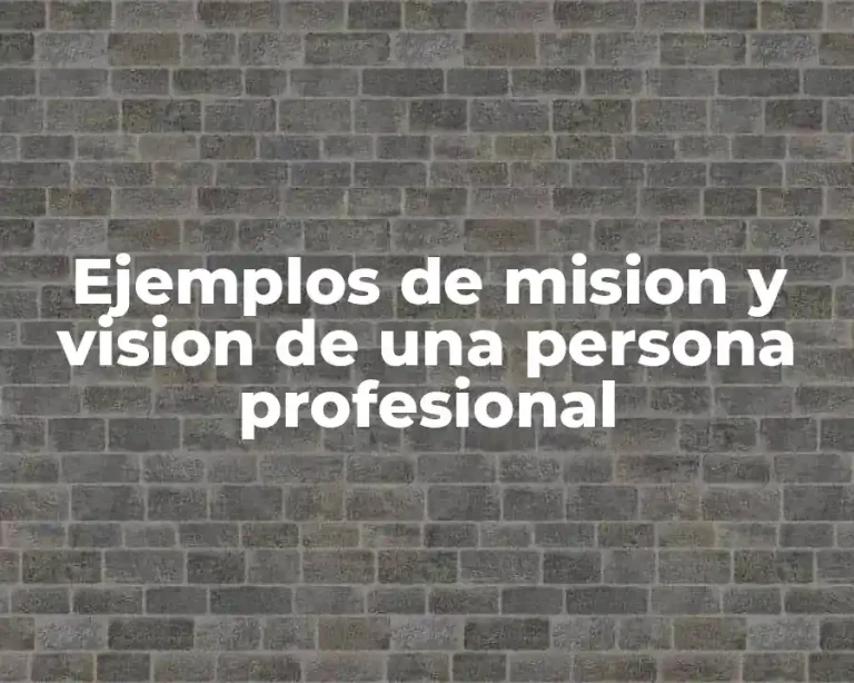 Ejemplos de mision y vision de una persona profesional