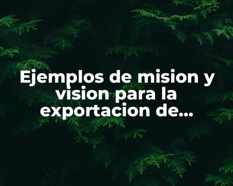 Ejemplos de mision y vision para la exportacion de algarrobina