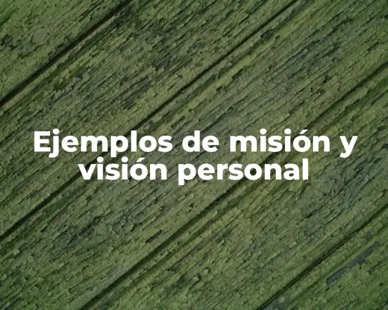 Ejemplos de misión y visión personal