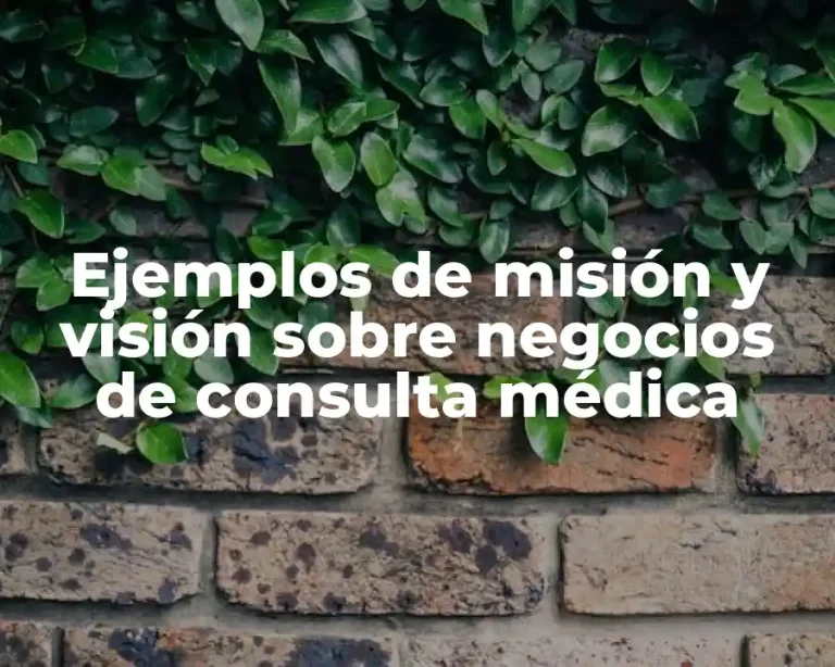 Ejemplos de misión y visión sobre negocios de consulta médica