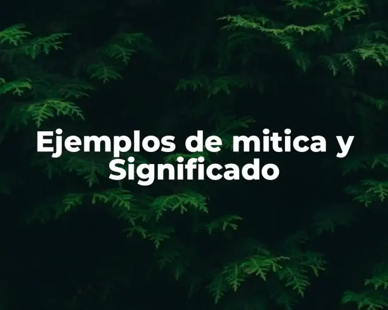 Ejemplos de mitica y Significado