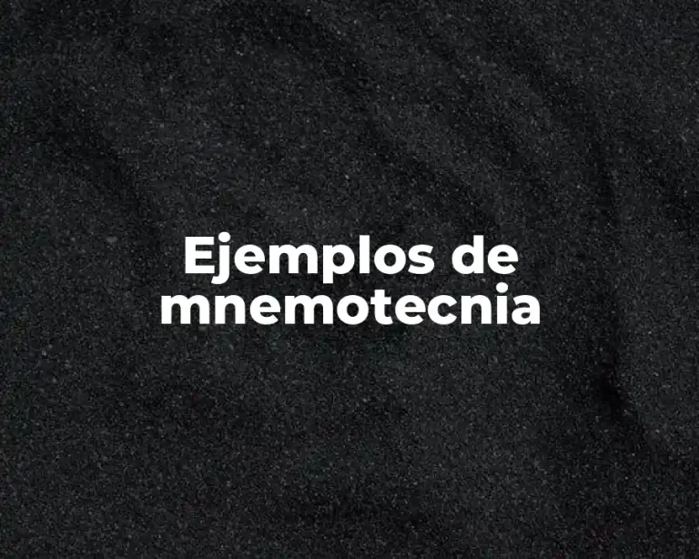 Ejemplos de mnemotecnia