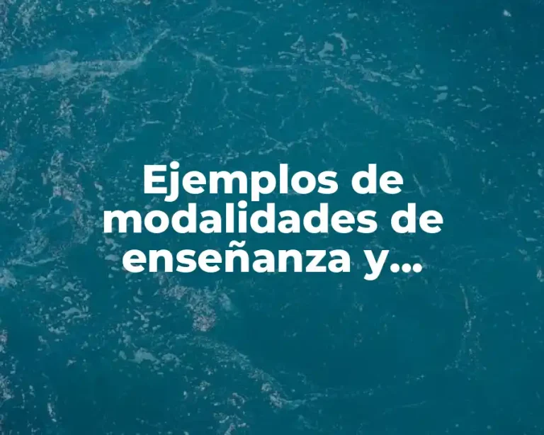 Ejemplos de modalidades de enseñanza y Significado