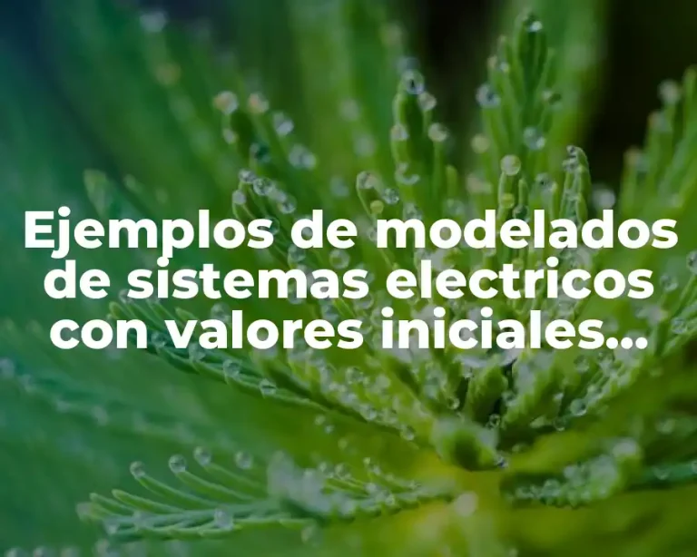 Ejemplos de modelados de sistemas electricos con valores iniciales resueltos y Significado