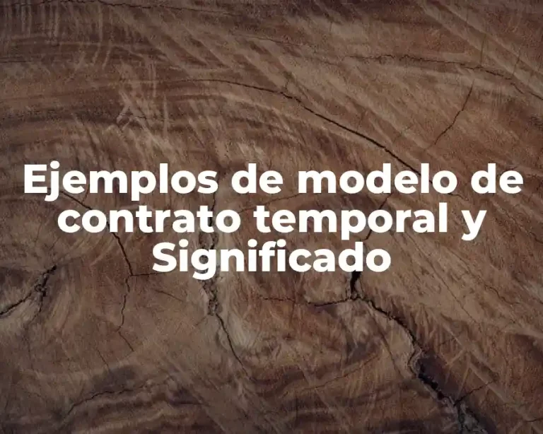 Ejemplos de modelo de contrato temporal y Significado