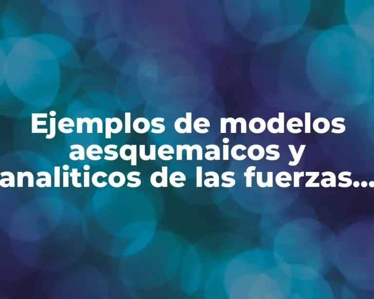 Ejemplos de modelos aesquemaicos y analiticos de las fuerzas vectoriales