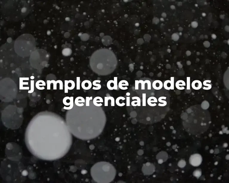 Ejemplos de modelos gerenciales