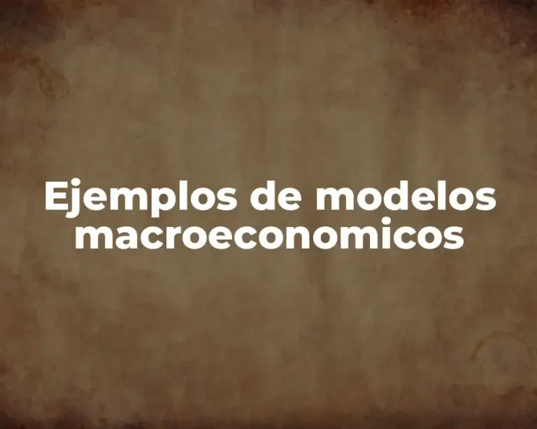 Ejemplos de modelos macroeconomicos