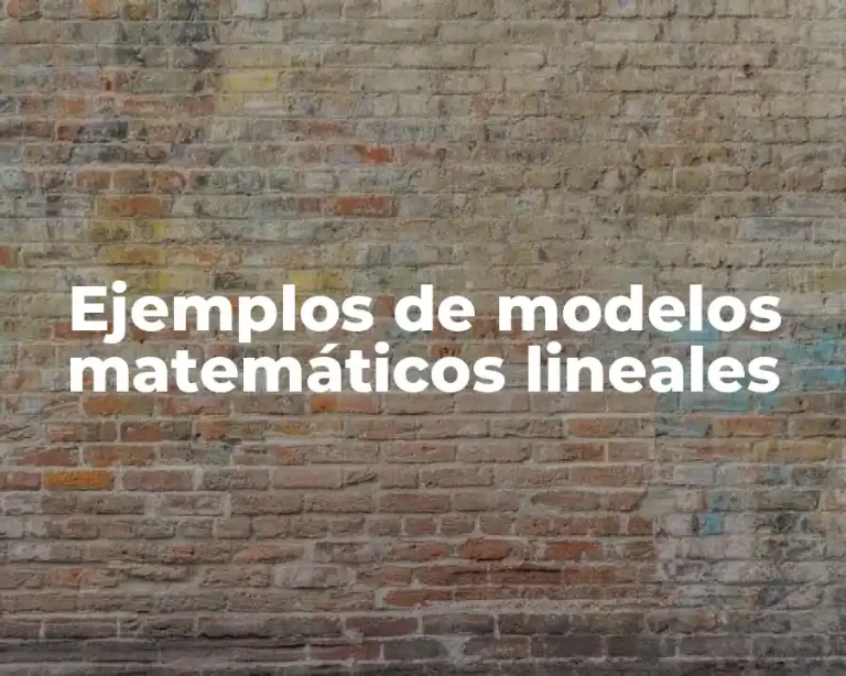 Ejemplos de modelos matemáticos lineales