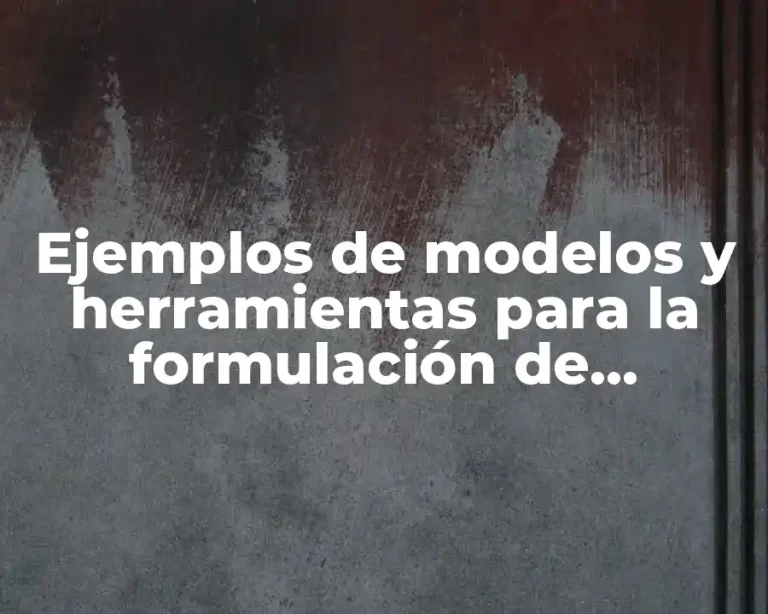 Ejemplos de modelos y herramientas para la formulación de estrategias