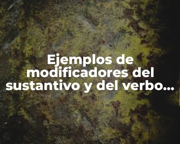 Ejemplos de modificadores del sustantivo y del verbo lexico