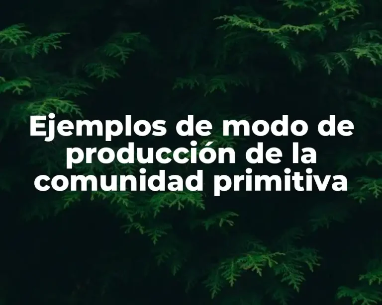 Ejemplos de modo de producción de la comunidad primitiva