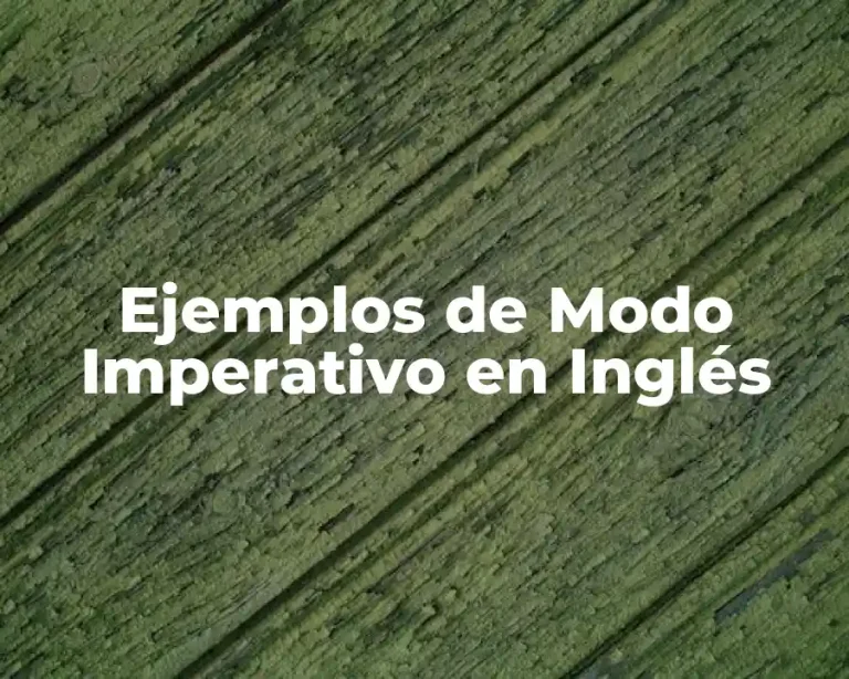 Ejemplos de Modo Imperativo en Inglés