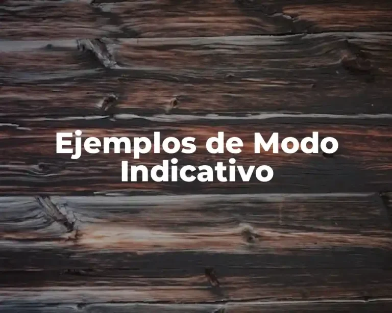 Ejemplos de Modo Indicativo