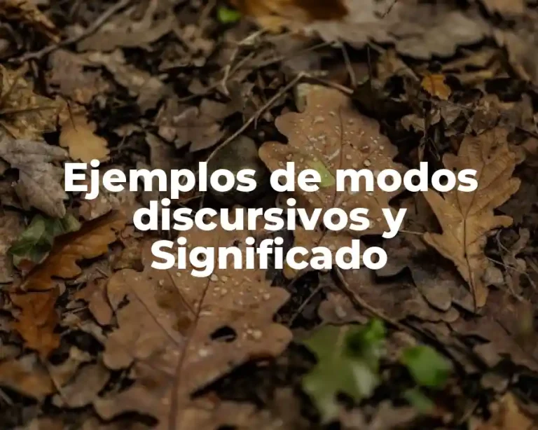 Ejemplos de modos discursivos y Significado