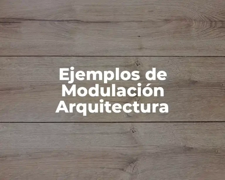 Ejemplos de Modulación Arquitectura