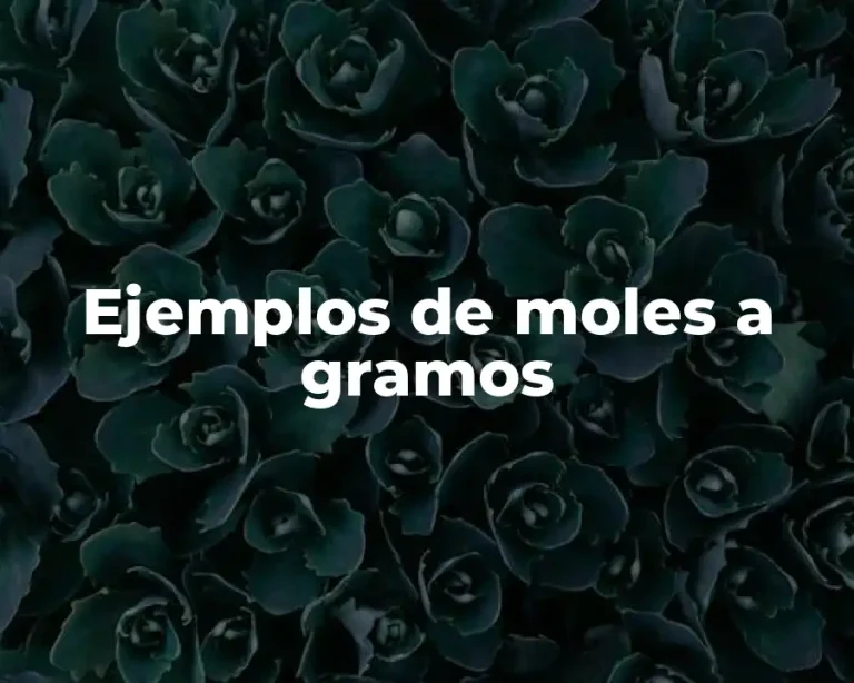 Ejemplos de moles a gramos