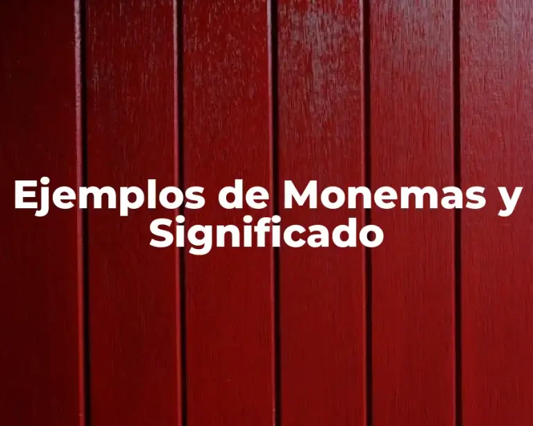 Ejemplos de Monemas y Significado