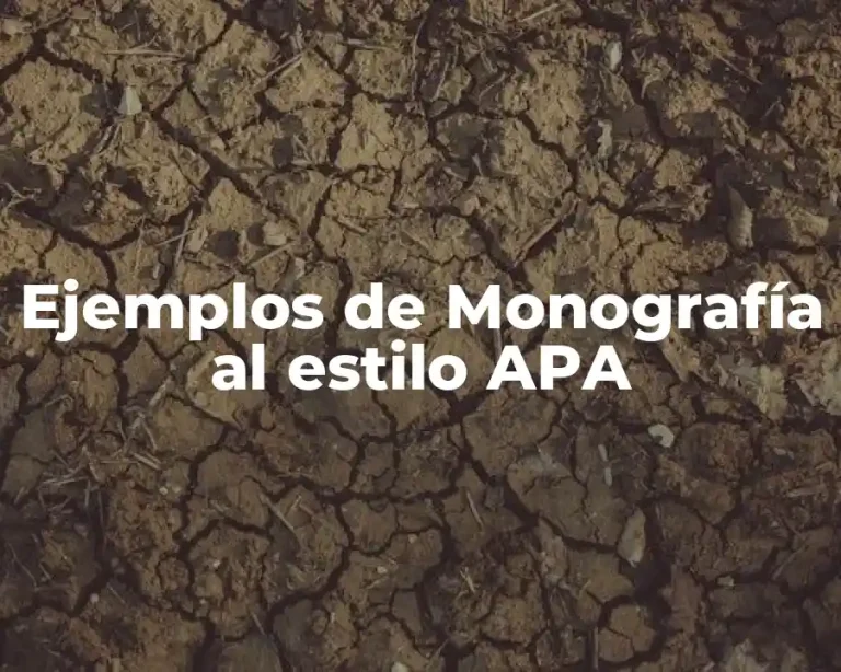 Ejemplos de Monografía al estilo APA