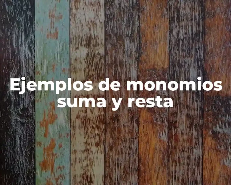 Ejemplos de monomios suma y resta