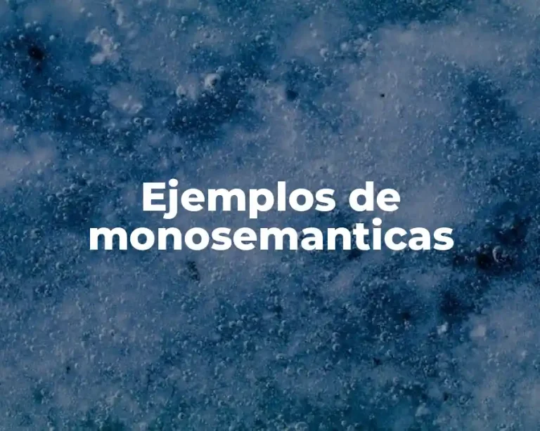 Ejemplos de monosemanticas