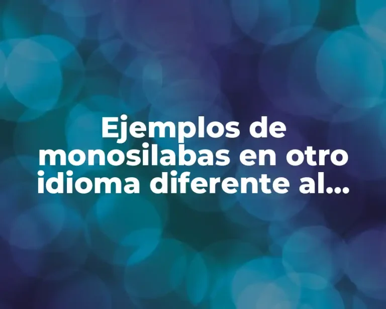 Ejemplos de monosilabas en otro idioma diferente al español